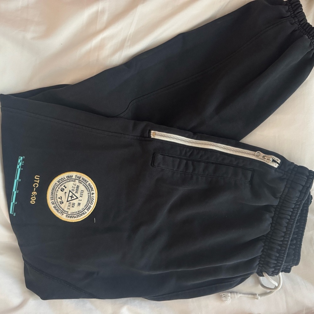 Black Joggers with Zipper and Logo